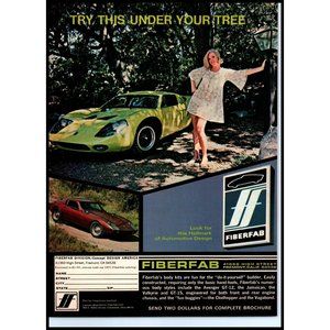 1972 Fiberfab Car Kits Vintage Print Ad Avenger GT-12 Valkyrie Blonde Wall Art